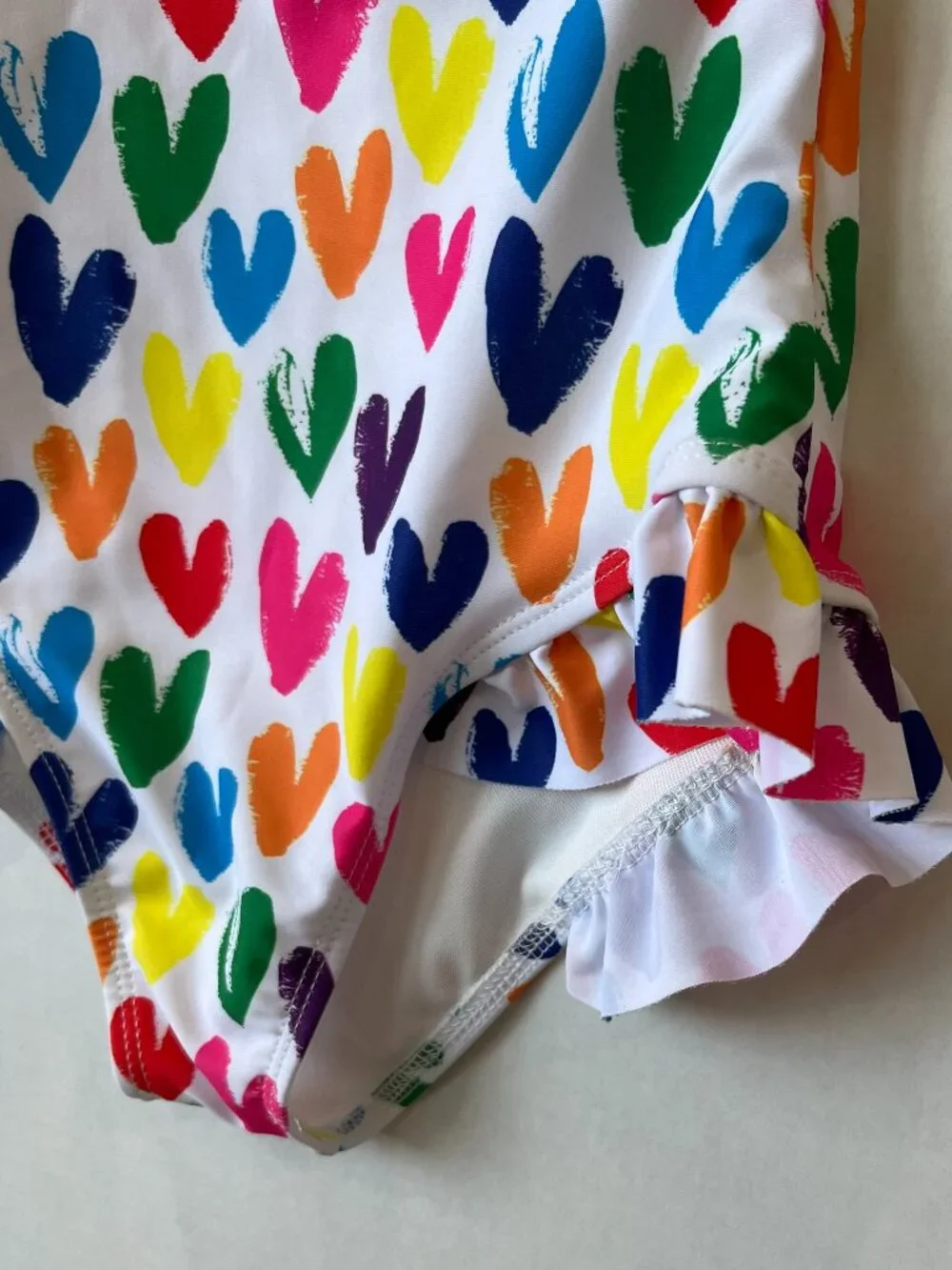 Girl - 12 & 14 - NWT Tweenstyle Ruffle Swimsuit in Multi Hearts